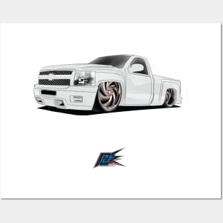 chevy silverado slammed truck Posters and Art